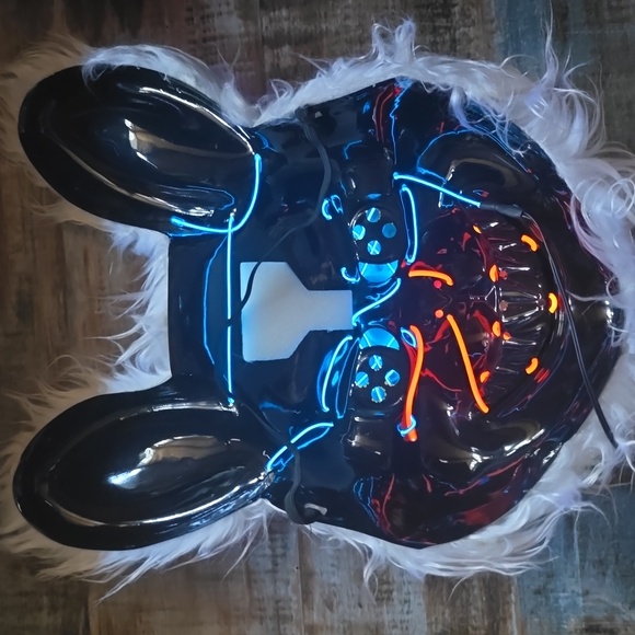 Furry Bunny Mask (with lights)and tail - Picture 4 of 6